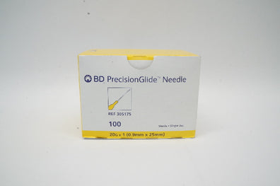BD 305175 Becton PrecisionGlide Ndle. 20G x 1inch - Box of 100